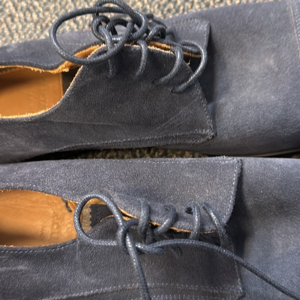 NWT Aquaitalia Mens Blue Suede Toe Oxford Shoes - Picture 8 of 9
